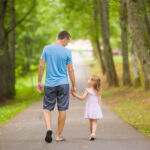 father and daughter master planned community trail