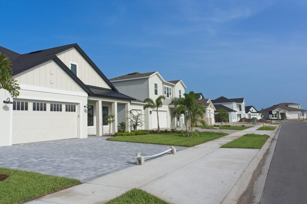 New driveways and new homes in the south